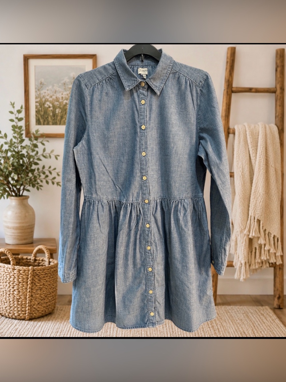 J.Crew size 8 blue jean dress